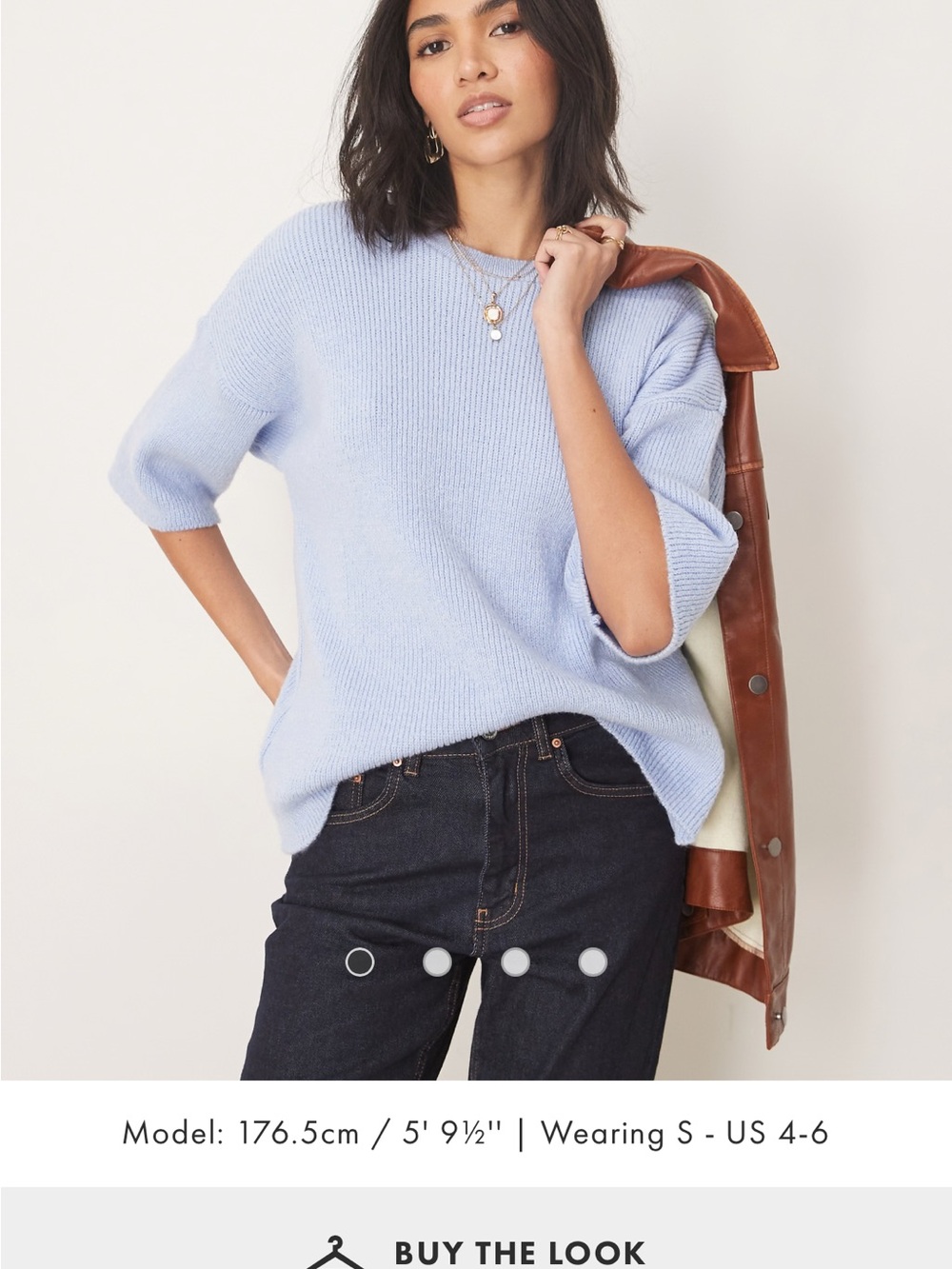 ASOS Light Blue Short-Sleeve Knit Top